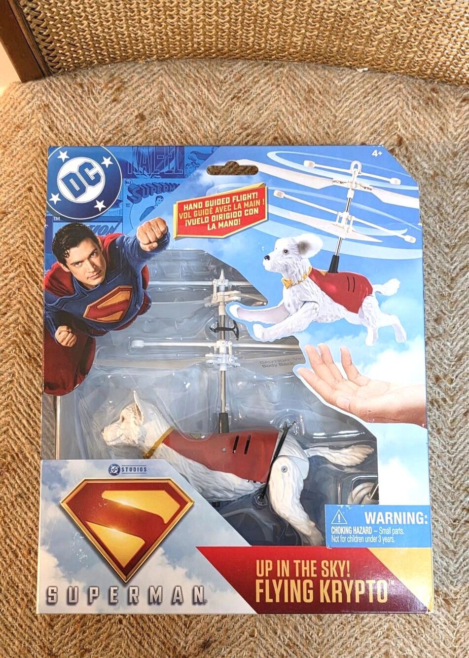 DC Comics Superman Up in the Sky! Flying Krypto Figure – Brand New in Box!